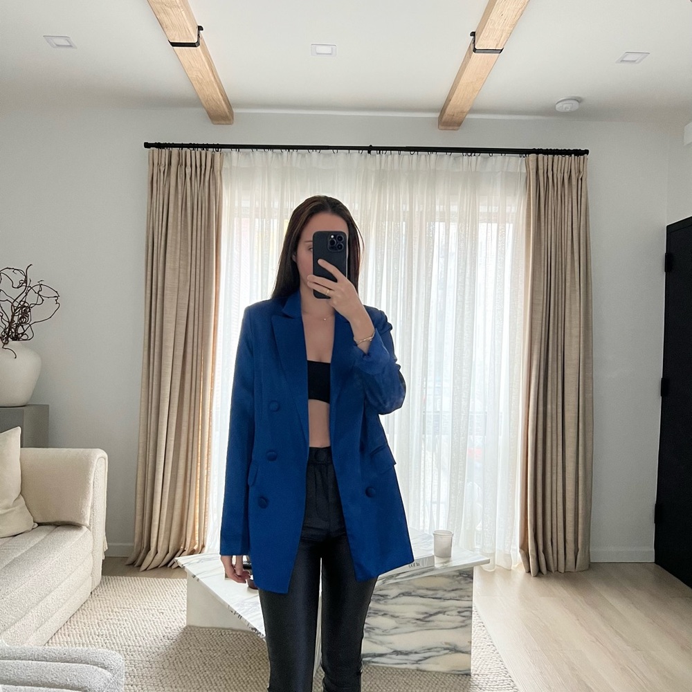 Blue Satin Blazer